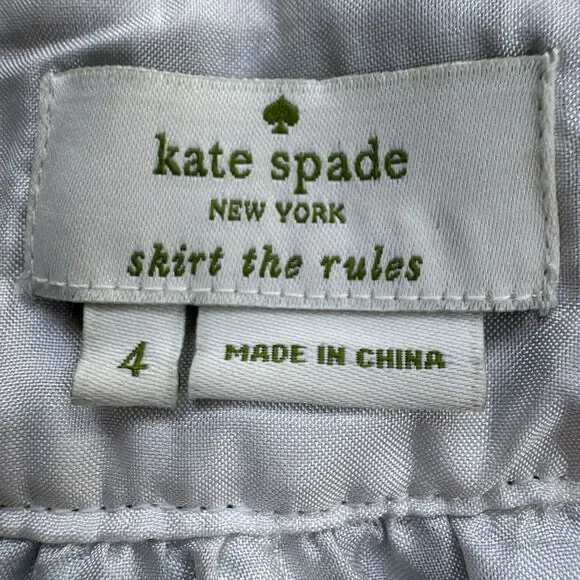 Kate Spade Bubble Skirt Sz 4 Navy Blue & White Lace Lined The Rules With Pockets - Picture 12 of 16